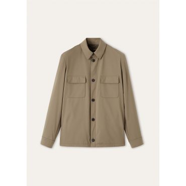 Loro Piana - Loro Piana Overshirt Wind Stretch Storm, Man, Thyme, Size: 56
