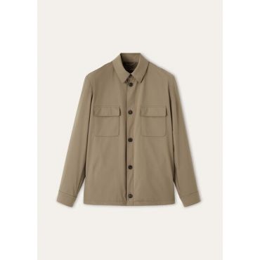 Loro Piana - Loro Piana Overshirt Wind Stretch Storm, Man, Thyme, Size: 56