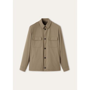 Loro Piana - Loro Piana Overshirt Wind Stretch Storm, Man, Thyme, Size: 56