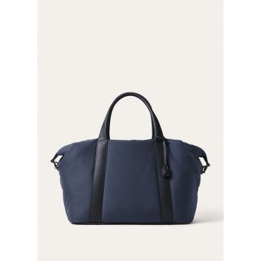 Loro Piana - Wind Duffle Medium Wind/rounded Leather, Man, Blue Navy/Onyx, Size: NR
