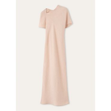 Loro Piana - Aina Dress Summer Linen Crepe Natte', Woman, Pink Feather, Size: 40