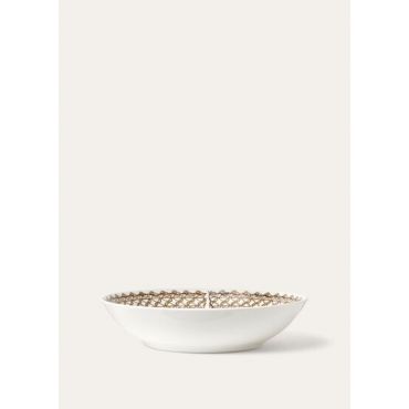 Loro Piana - Soup Plate 19 Cm Punti A Maglia, Beige/Bordeaux/Ocre, Size: NR