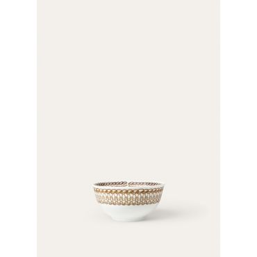 Loro Piana - Medium Bowl 16,8 Cm Punti A Maglia, Beige/Bordeaux/Ocre, Size: NR