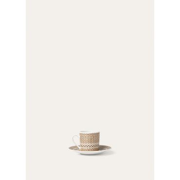 Loro Piana - Coffee Cup & Saucer Punti A Maglia, Beige/Kummel/Ocre, Size: NR