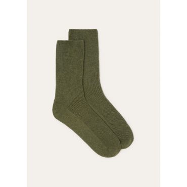 Loro Piana - Cashmere Socks Baby Cash Gg 12, Man, Forest Shade Melange, Size: L