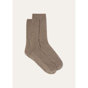 Loro Piana - Cashmere Socks Baby Cash Gg 12, Man, Licorice Root Melange, Size: S