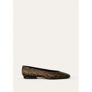 Loro Piana - Primula Ballerina Karung Animalier, Woman, Chocolate/Black, Size: 36,5