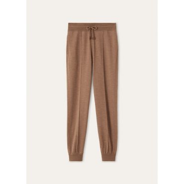 Loro Piana - Viggiona Pants Bicolor Cash Jersey, Woman, Red Camel, Size: M