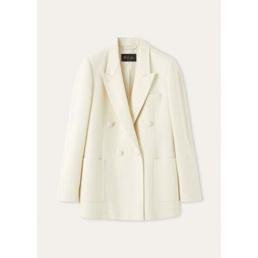 Loro Piana - Genny Db Jacket Tela Shantung, Woman, Nougat, Size: 38
