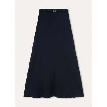 Loro Piana - Miley Skirt Silk Creponne, Woman, Argo Blue, Size: 44