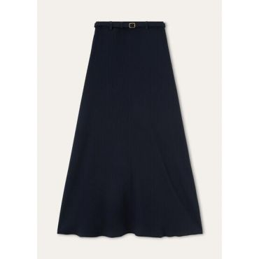 Loro Piana - Miley Skirt Silk Creponne, Woman, Argo Blue, Size: 44