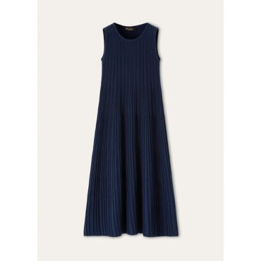 Loro Piana - Bateau Dress Cotton Silk Gg 14, Navy Blue, Size: 6