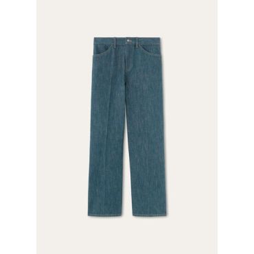 Loro Piana - Max Trousers Austin Denim, Woman, Midnight Silk, Size: 25