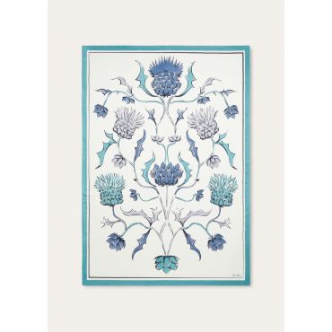 Loro Piana - Loro Piana Cardo Ramage Plaid Cash, White/Teal, Size: NR