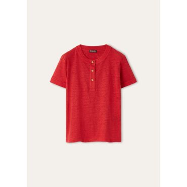 Loro Piana - Gargano Serafino T-shirt Dublon, Woman, Red Tango, Size: 40