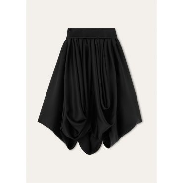 Loro Piana - Keely Skirt Satin Mireille, Woman, Black, Size: 40