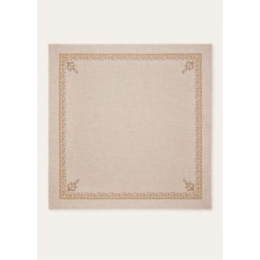 Loro Piana - Butterfly Garden Embrodeidered Shawl 140 Cash, Woman, Pink Sand Melange Embroidery, Size: NR
