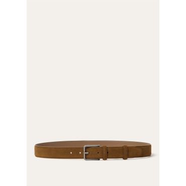 Loro Piana - Mayfair 32 Mm Smooth Suede, Man, Savana Bark/Light Onyx, Size: 95