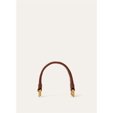 Loro Piana - Lp Foulard Handle Woven Rounded Leather, Woman, Burnt Tan /Sun Gold, Size: NR