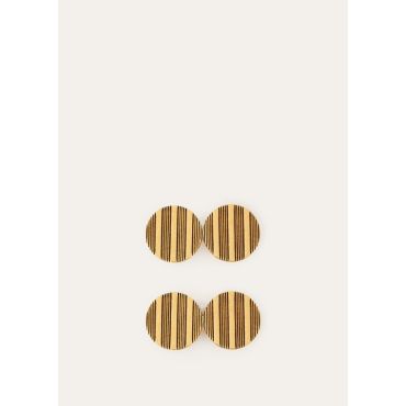 Loro Piana - Guardaroba Double Cufflinks Round Texture, Man, Antique Gold, Size: NR