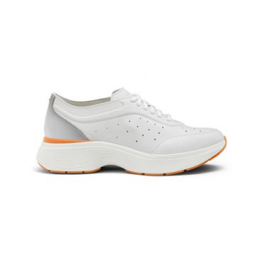 Santoni Women's White Leather Easy Bounce Sneaker, Size: 4