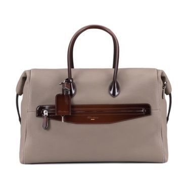 Santoni Beige Tumbled Leather Weekend Bag Natural, Size: One Size