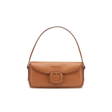 Santoni Brown Leather Shoulder Bag, Size: One Size