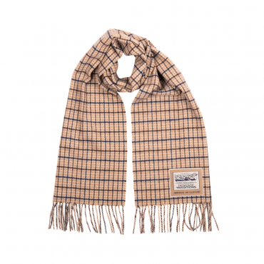 Heritage Traditions - Wool Houndstooth Scarf - Camel Navy