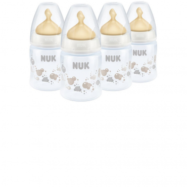 NUK - First Choice + Temperature Control 150ml Bottles with Latex Teats 4 Pack