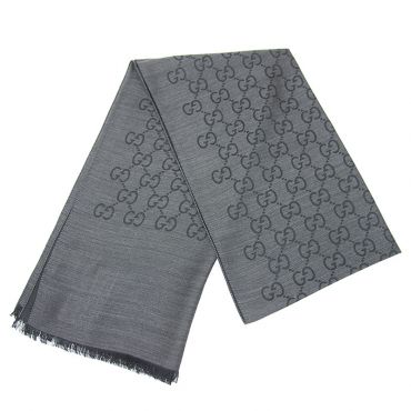Gucci - Ladies&#039; Charcoal Grey Wool Silk Scarf