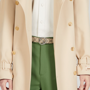 Gucci - Blondie belt in beige and ebony Supreme (90cm)