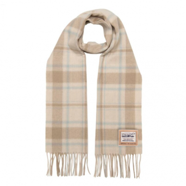 Heritage Traditions- Pure Wool Tartan Check Scarf Camel Powder