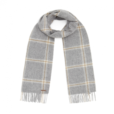 Hortons England - 100% Wool Country Scarf Grey Check