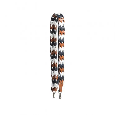 Gweniss Isla Shoulder Strap - Dark Tan/White/Navy Blue