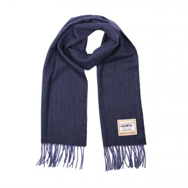 Heritage Navy Herringbone Woolen Scarf