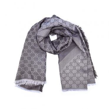 Gucci - Light Grey Silk &amp; Wool Blend Scarf