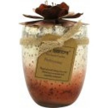 Bali Mantra Hibiscus Glass Copper Candle 500g - Redcurrant