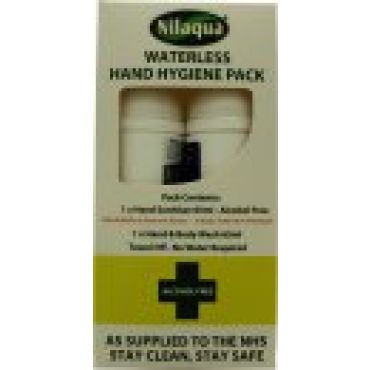Nilaqua Waterless Hand Hygiene Pack 65ml Hand Sanitiser + 65ml Hand Wash