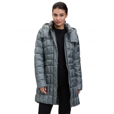 Tikkitakki irrotettavalla hupulla - harmaanvihreä - Gr. 40 - Goldner Fashion