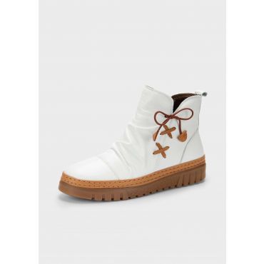 Nahkanilkkurit koristerusetilla - valkoinen - Gr. 37 - Goldner Fashion