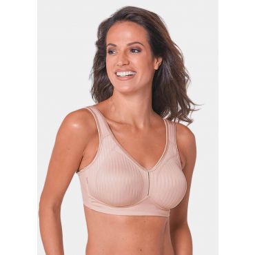 Kaarituettomat, muotoonpuristetut rintaliivit - karmielli / raidall. - Gr. 95 B - Goldner Fashion