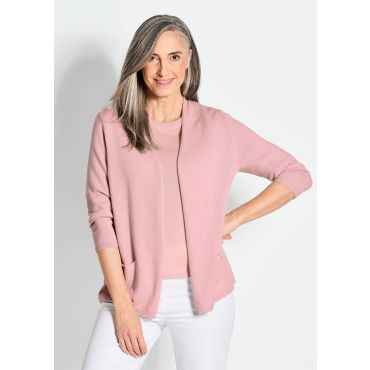 Pitkä kashmirneuletakki - roosa - Gr. 44 - Goldner Fashion