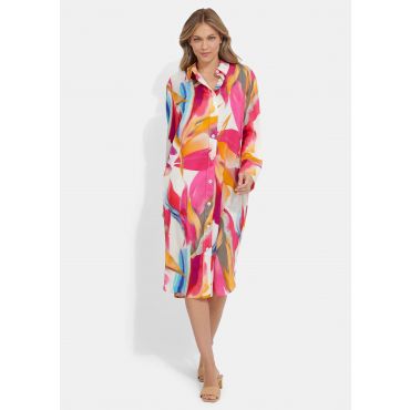 Vapaa-ajan mekko paitakaulustyyliin - kirjava / kuvioll. - Gr. 42 - Goldner Fashion