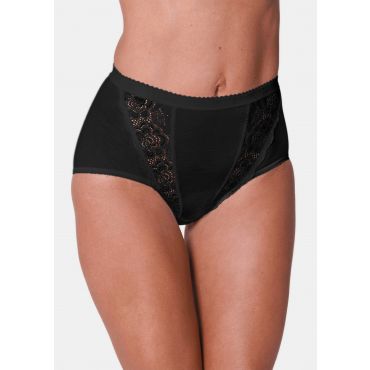 Pitsisomisteiset alushousut, 4 kpl/pakkaus - musta - Gr. 38 - Goldner Fashion