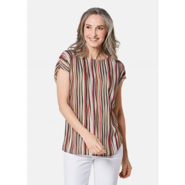 Raidoin painokuvioitu pusero - kirjava / raidall. - Gr. 42 - Goldner Fashion