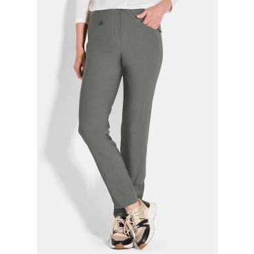 Kapeat LOUISA-stretchhousut, harjattu sisäpinta - khaki - Gr. 275 - Goldner Fashion
