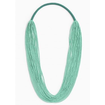 Monirivinen kaulaketju lasihelmillä - mintunvihreä - Gr. Vakiokoko - Goldner Fashion