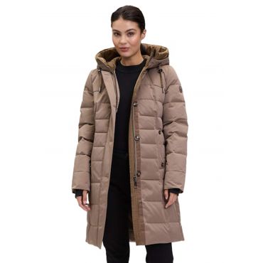 Paksu topattu hupullinen tikkitakki - myyränruskea - Gr. 48 - Goldner Fashion