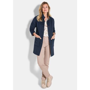 Laadukas kääntötakki - tummansininen / kamelinruskea / meleerattu - Gr. 52 - Goldner Fashion