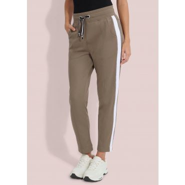 Vapaa-ajan housut kimalleraidoilla - myyränruskea - Gr. 38 - Goldner Fashion